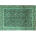 thumbnail image 1 of Ahgly Company Machine Washable Indoor Rectangle Persian Turquoise Blue Traditional Area Rugs, 2' x 3', 1 of 4
