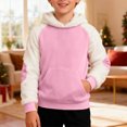 thumbnail image 7 of Tanghaowl Kids Hoodies Child Boys Girls Christmas Long Sleeve Patchwork Hooded Pullover Tops Keep Warm Sweatshirts Clothes Pink 2-3 Years, 7 of 7