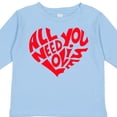 thumbnail image 4 of Inktastic All You Need is Love Red Heart Shape Boys or Girls Long Sleeve Toddler T-Shirt, 4 of 5