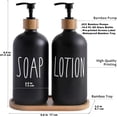 thumbnail image 2 of Bathroom Soap Dispenser Set, Includes Hand Soap and Lotion Dispenser,Glass with Bamboo Pump for Stylish Bathroom Decor(Black), 2 of 3