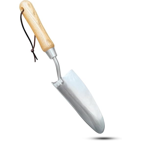 Garden Guru Eco Super Strong Garden Trowel - Ergonomic Wood Handle, 100% Recycled Stainless Steel, Rust Resistant, FSC Certified Wood - Perfect Tool for Gardening Weeding Transplanting & Digging