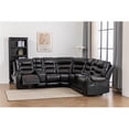thumbnail image 3 of Ilia Two Tone Faux Leather Reclining Sectional with Console  & Cup Holder, 3 of 13
