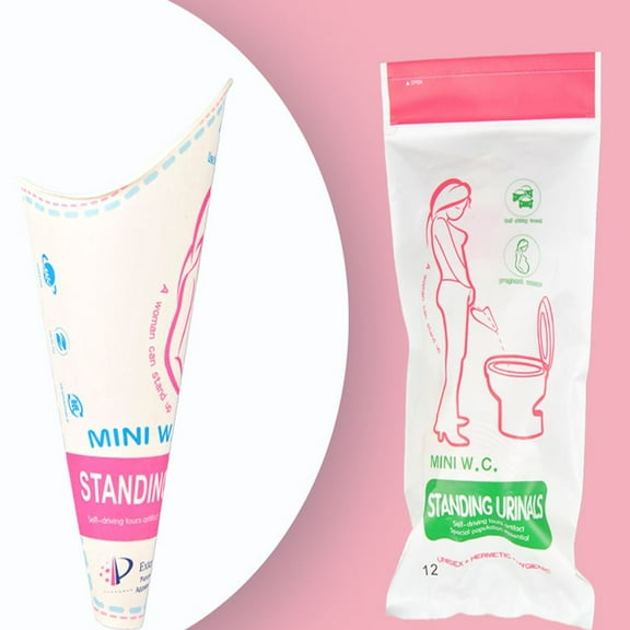 12/20pcs Emergency Convenient Foldable Leak-Proof  Women Urinal Funnel Female Urination Device Portable Pee Paper Cup Disposable 12PCS 1BAG