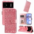 thumbnail image 1 of Funda tipo cartera GANGXUN para Xiaomi Poco M4 5G , diseño girasol, cuero PU, soporte, cierre magnético, tarjetero, 1 of 5