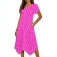 thumbnail image 3 of Horkkom Casual Dresses for Women Summer Short Sleeve Midi Dresses A Line Pleated Dress with Pocket XL, 3 of 7