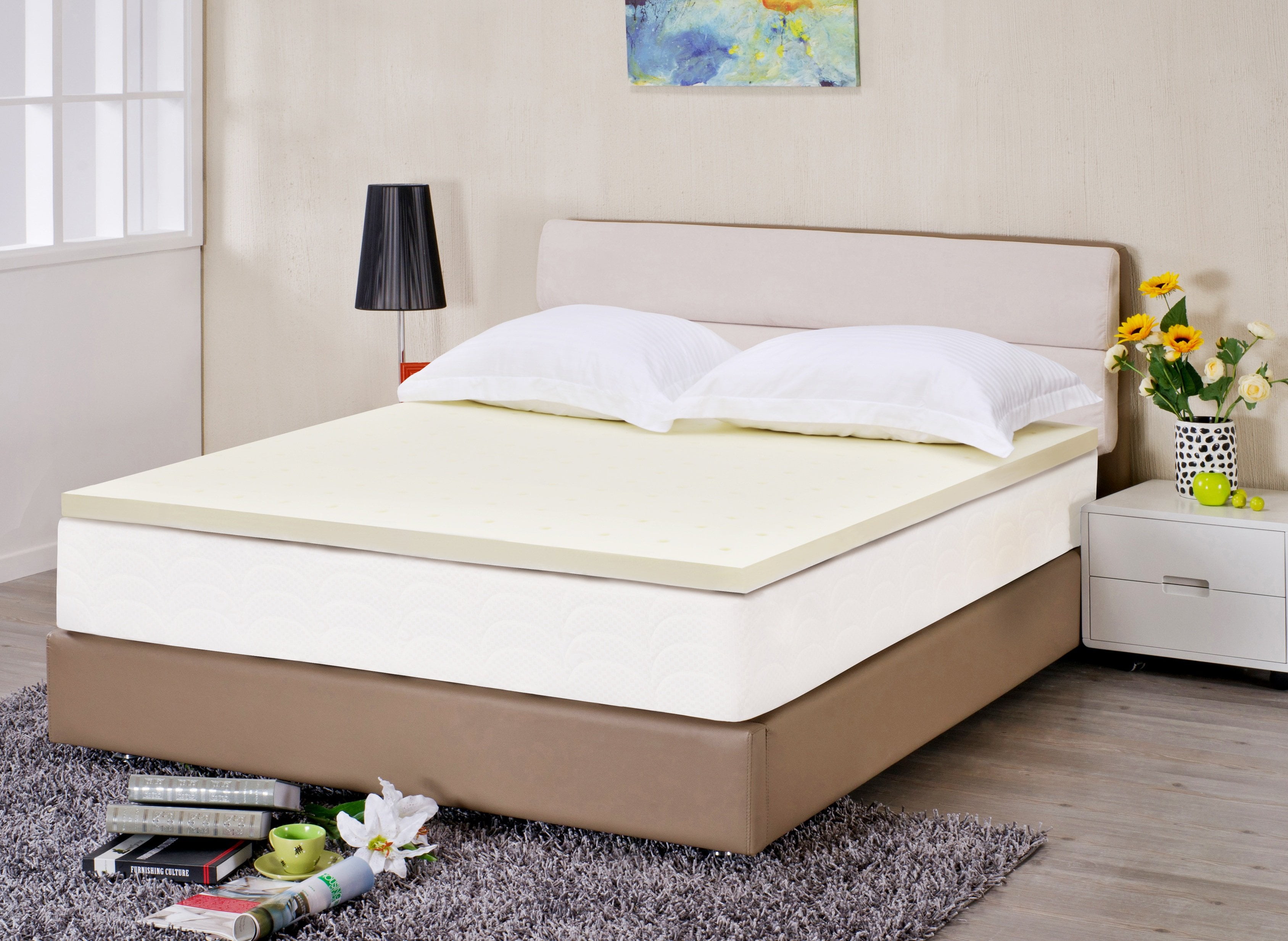 king memory foam mattress topper with cover