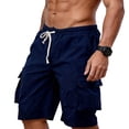 thumbnail image 3 of Viadha Mens Elastic Waist Drawstring Shorts Casual Fashion Classic Fit Stretch Shorts with Pockets Cargo Pants for Men, 3 of 9