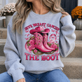 thumbnail image 3 of Breast Cancer Awareness Shirt, Give Breast Cancer the Boot Sweatshirt, Pink Ribbon Western Cowgirl Hoodie and T-Shirt, October Support Gift for Women, 3 of 9