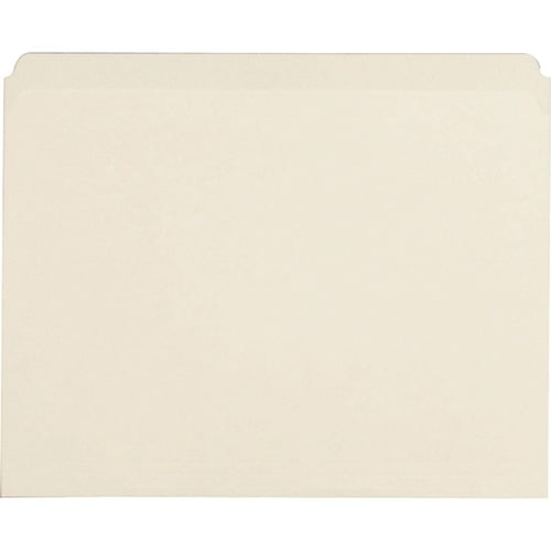 Business Source Straight Tab Cut Letter Recycled Top Tab File Folder - 8 1/2" x 11" - 3/4" Expansion - Manila - Manila - 10% Recycled - 100 / Box | Bundle of 10 Boxes