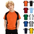 thumbnail image 1 of WENXIAOO T-Shirts à Manches Courtes pour Garçons, T-Shirts d'Été pour Enfants à Col Rond, T-Shirts Basiques, Hauts Décontractés, T-Shirts à Blocs de Couleur Tendance, 1 of 5