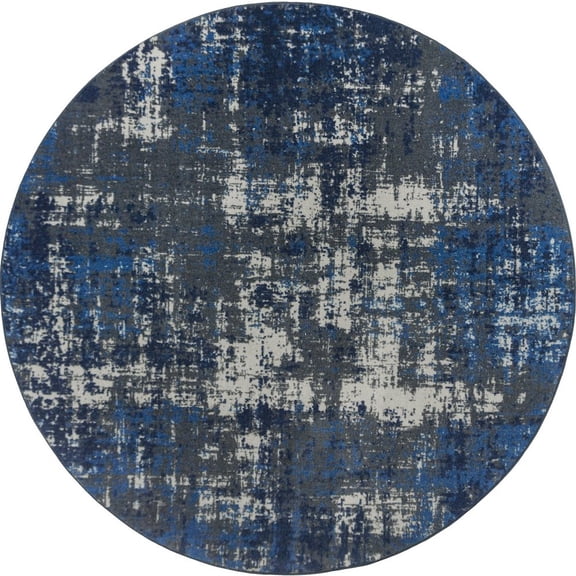 Joy Carpets Kid Essentials Terra Mae 13'2" Round Area Rug in Color Marine