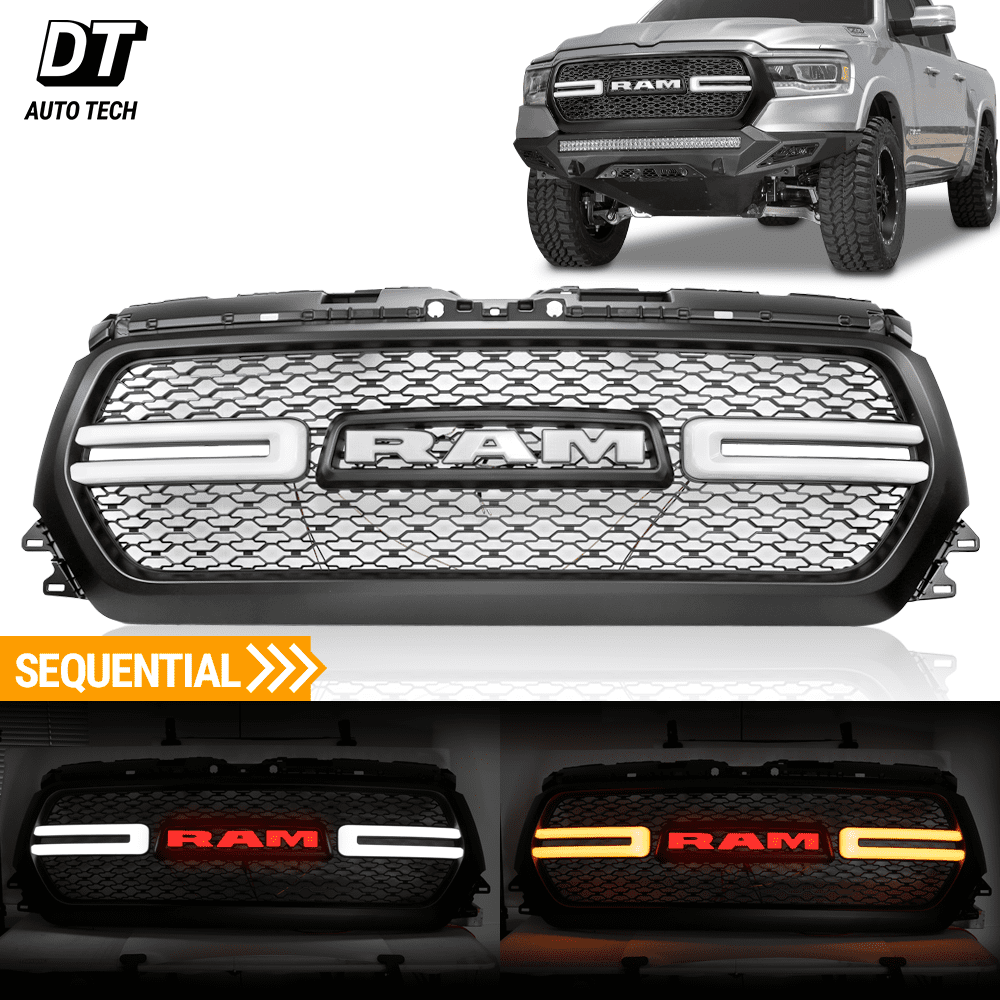 NINTE Fit for 2013-2018 Dodge Ram 2500/3500/HD 2013-2018 Dodge Ram 1500 Gloss Black Plated Mirror Cover W/Turn Signal Cut-Outs