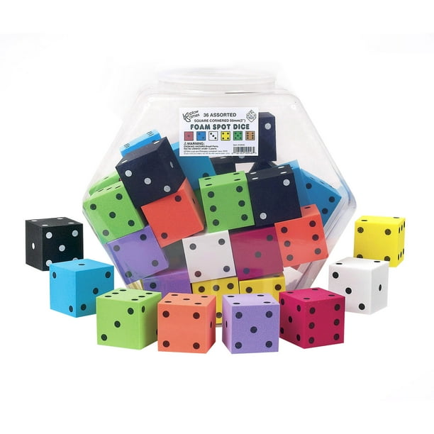 Koplow Games Foam Spot Dice, 2", Tub of 36