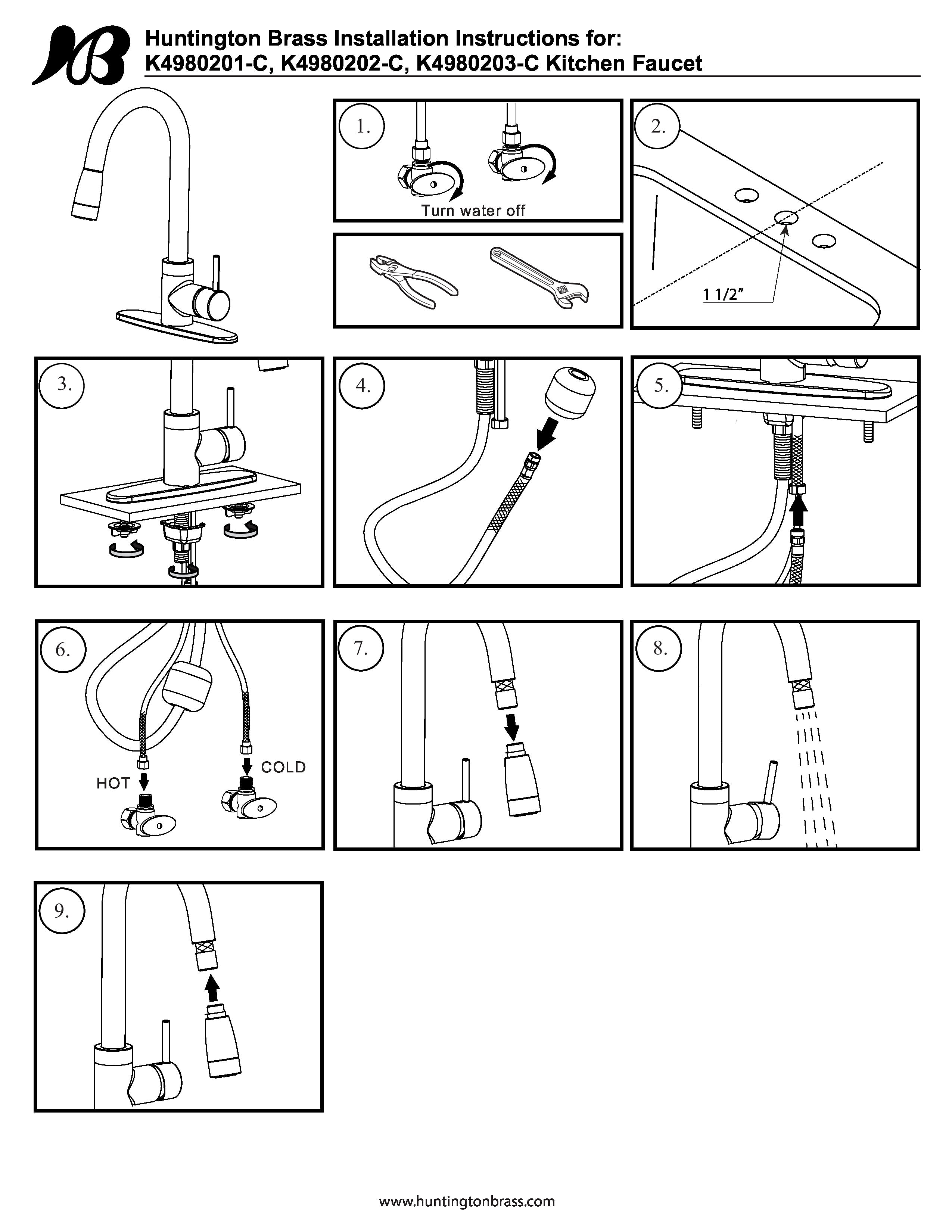 PVD Satin Nickel HB Pull down Kitchen Faucet