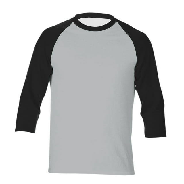 JFHHQ T-Shirt de Baseball Décontracté pour Hommes Manches 3/4 Raglan Doux Respirant Classique Sport TG Noir2