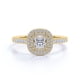 thumbnail image 4 of JeenMata Anillo de Compromiso de Oro Amarillo de 18 K sobre Plata con Banda Pavé de Moissanita Cuadrada de 1 Quilate y Doble Halo, 4 of 6