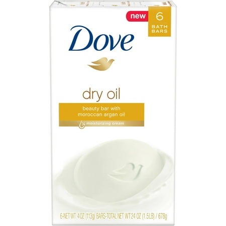Dove Dry Oil Beauty Bar, 4 oz, 6 Bar - Walmart.com