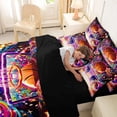 thumbnail image 4 of Castle Fairy Orange Basketball Print Twin Bedding 7-Piece, Sport Theme Graffiti Splash Bedding Comforter Set,Black Reversible, 4 of 7