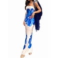 thumbnail image 3 of Women Summer Strapless Bodycon Floral Long Wedding Guest Dress Formal Tube Mesh Cocktail Dresses White & Blue S, 3 of 8