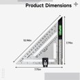 thumbnail image 4 of Outil de Mise en Page Carrée Triangulaire 7 Pouces, Menuiserie Professionnelle avec Base Réglable, Carré en Acier Inoxydable avec Niveau, Guide de Mesure pour Coupes Précises, 4 of 5