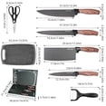 thumbnail image 5 of MDHAND Brown 7-Piece Kitchen Knife Set, Black Handle German Stainless Steel Knives with Non-Stick Coating, Ergonomic Non-Slip Grip, Ultra Sharp, Dishwasher Safe, 5 of 8