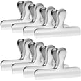 thumbnail image 1 of LinenLoon 8 Pack Stainless Steel Clips Grips for Chip Bags, 4 inch Width, Durable Paper Seal Tool for Coffee Food Bread Bags, Kitchen Home Usage - Sliver, 1 of 5