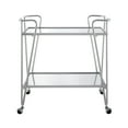 thumbnail image 5 of Linon 2-Tier Mobile Metal & Glass Bar Cart, 32.5" H, Chrome, 5 of 7