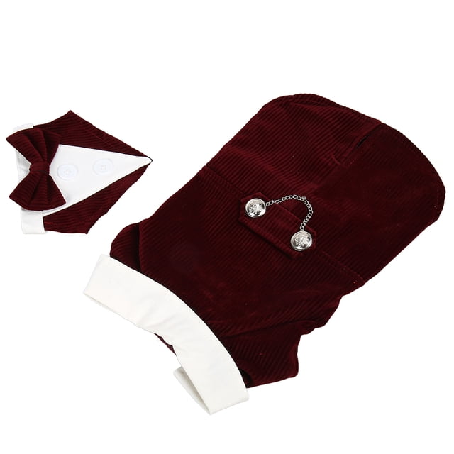 Traje de Boda para mascotas de corbata elegante Elegante decorativa decorativo traje formal de Esmoquin para Fiesta de Bodas Jujube Rojo