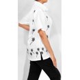 thumbnail image 2 of HAPPY BAY Women's Casual Hawaiian Blouse Shirt Solid Blouses Button Up Short Sleeve Dress Tops Tee Shirts T Shirts for Women L Snow White, Palm Tree, 2 of 5