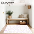 thumbnail image 3 of ODIKA 3'x5' Machine Washable Non-Slip Area Rug, Pastel Interlocking Hop Maze Design with Playful Stars and Sprightly Digits High Traffic Rug with Pad, Pink, 725438, 3 of 8