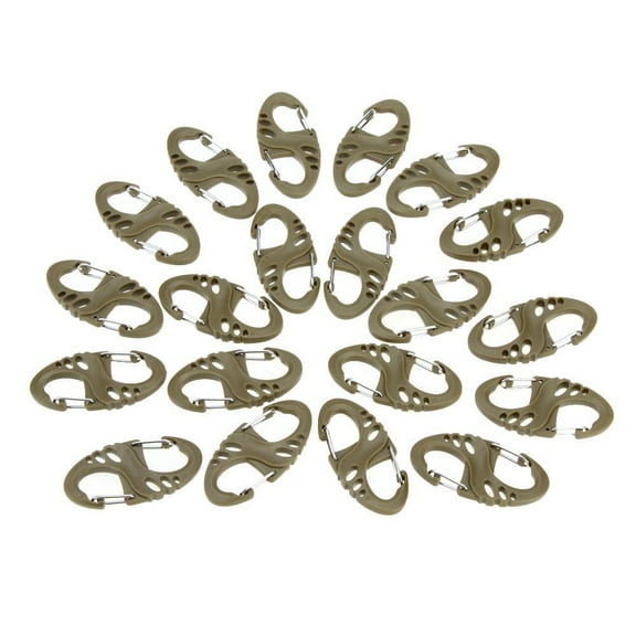 10 Pcs Practical Outdoor Sports 8-Shaped Small Carabiner Snap Metal   Plastic Climbing Buckle Camping Hiking Clip Hook Keychain