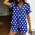 thumbnail image 5 of Goodtrade8 Loungewear for Women Petite Short Sleeve V-Neck Casual Sleepwear Printed Woman Pjs, 5 of 6