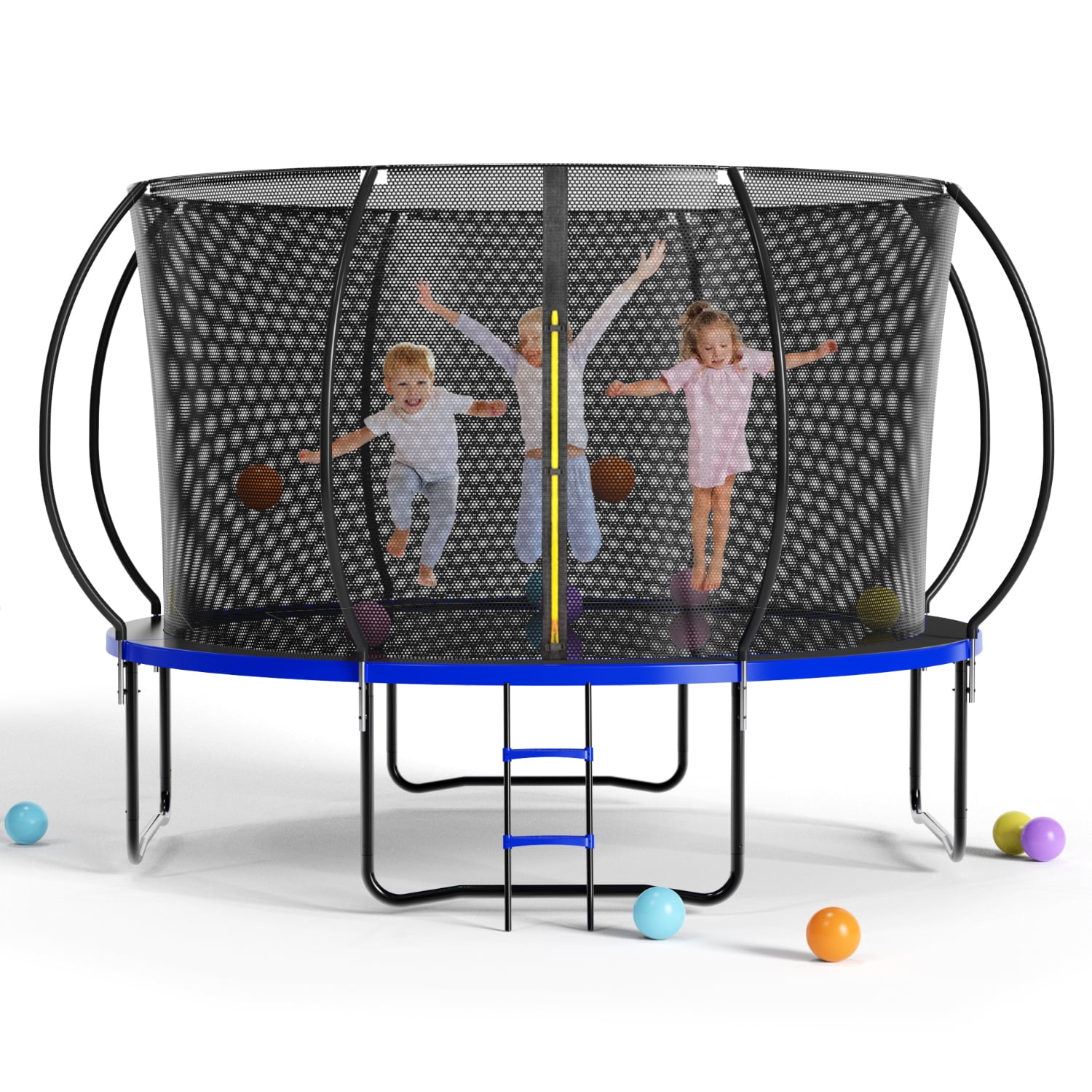 14FT Outdoor Trampoline, Trampoline with Inner Safety Enclosure Net and