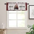 thumbnail image 7 of Merry Christmas Kitchen Curtains and Valances Set, Farm Truck Xmas Cow Red Plaid Wood Grain Rod Pocket Window Valance Window Curtain Panels for Living Room Bedroom Laundry, 27.5x24in, 3 Pieces, 7 of 7