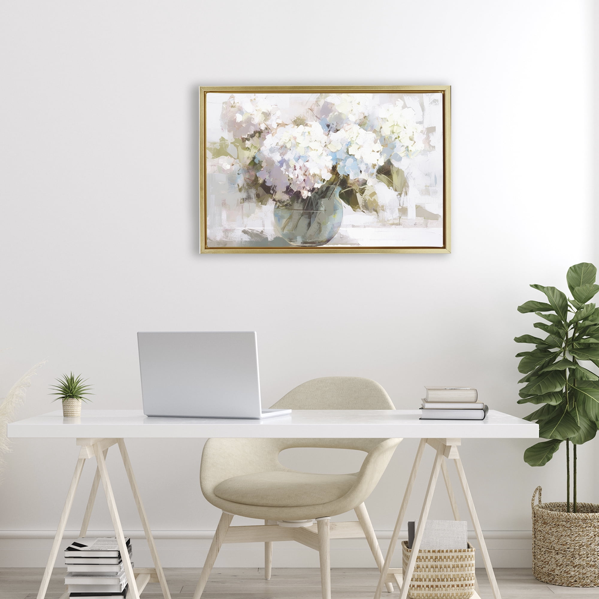 Stupell Industries Blushing Bride Garden Flowers Gold Framed Floater Canvas Wall Art, design by Tina LeCour
