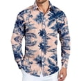 thumbnail image 2 of LTTVQM Hawaiian Shirt for Men Casual Long Sleeve Button Down Shirt Boho Collared Tee 2026 Summer Fashion Clothing Light Blue M, 2 of 5