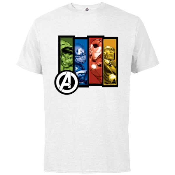 Marvel Avengers for Colors T-Shirt Heroes - Cotton Four Short Customized-Red - Sleeve Four Adults