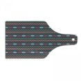 thumbnail image 1 of Antique Cutting Board, Prehistoric Style Folkloric Striped Design Antique Mayan Patterns, Decorative Tempered Glass Cutting and Serving Board, Wine Bottle Shape, Black Blue Coral, by Ambesonne, 1 of 1