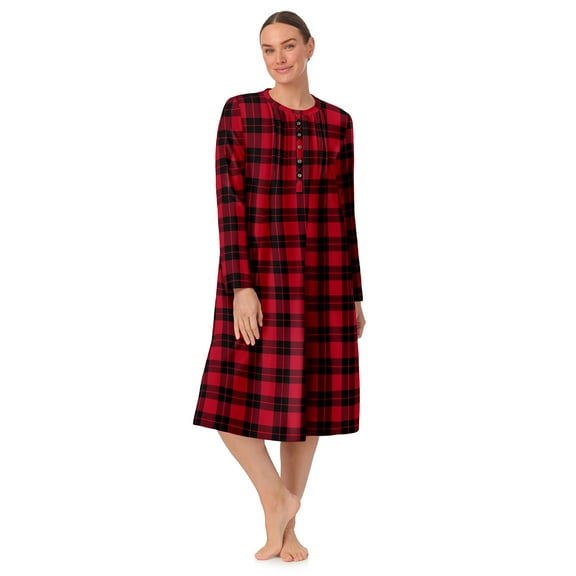 Aria Women’s 100% Cotton Woven Flannel Long Sleeve Nightgown, Sizes XS-5X