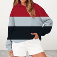 thumbnail image 2 of Bovemsi Sweatshirt for Women Women's Hooded Striped Retro Printed Fashionable Sportswear Long Sleeved Pullover Top Comfort Hoodie, 2 of 4