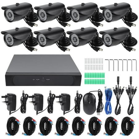 Dilwe Security Camera System, 1080P 8CH DVR 100ft Night Vision Surveillance Cameras Outdoor/ Indoor IP66 Waterproof Cameras, Pre-Installed 4TB Hard (Best 1080p Poe Security Camera System)