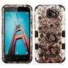Insten Four-leaf Clover Dual Layer Hybrid PC/TPU Rubber Case Cover for Coolpad Defiant - Rose Gold/Black