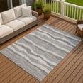 thumbnail image 3 of Addison Rugs Chantille Indoor/Outdoor Transitional Stripes Pewter Machine Washable Rectangle Rug, 9' x 12', 3 of 8