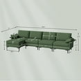 thumbnail image 4 of Costway Modern Modular L-shaped Sectional Sofa w/ Reversible Chaise & 2 USB Ports Green, 4 of 10