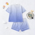 thumbnail image 4 of Womens Pajama Sets Summer Gradient Print Lightweight Pajamas Set Casual Collared Short Sleeve Sleepwear with Shorts Womens Summer Pajamas, 4 of 4