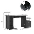 thumbnail image 2 of CoSoTower Wood Computer Desk Table Laptop Workstation with Storage Shelf Drawer Office Home Black, 2 of 7