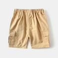 thumbnail image 4 of Odeerbi 3-9 Years Toddler Boys Cargo Shorts Cotton Bermuda Shorts Summer Solid Color Casual Shorts with Pockets, 4 of 8