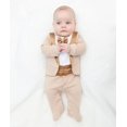 thumbnail image 2 of Traje de una sola pieza para bebé, esmoquin lila, pajarita beige de 9 meses, 2 of 8