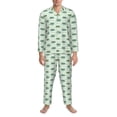 thumbnail image 3 of Hirioo Cute Crocodile for Men's Pajama Sets 2 Piece Pjs Men's Long-Sleeved Pajama Set Button Down Sleepwear,S-XXL-Large, 3 of 7