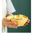 thumbnail image 6 of Square Wheat Straw Soup Ramen Bowls Anti-Fall Large Salad Fruit Rice Bowls Food Container Kitchen Tableware Microwave Safe (Yellow), 6 of 7